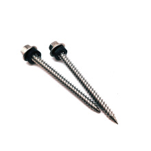 Stainless steel SS304 SS316 hex flange cutting tapping screw with rubber flat washer